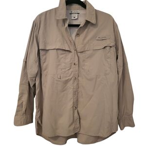 Columbia Hiking Button Down Brown sz L